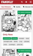 How fakku.net looks like on a mobile device such as an iPhone.