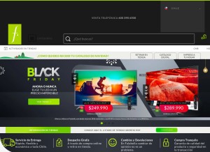 How falabella.com looks like on a tablet such as an iPad.