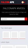 How falconapk.com looks like on a mobile device such as an iPhone.