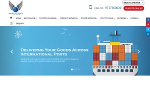 How falconfreight.com looks like on a tablet such as an iPad.