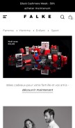 How falke.com looks like on a mobile device such as an iPhone.