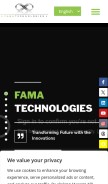 How famatechnologies.com looks like on a mobile device such as an iPhone.