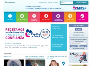 How familiaysalud.es looks like on a tablet such as an iPad.