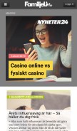 How familjeliv.se looks like on a mobile device such as an iPhone.
