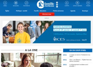 How famillechretienne.fr looks like on a tablet such as an iPad.