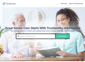 How familyassets.com looks like on a tablet such as an iPad.
