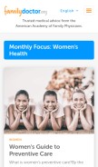 How familydoctor.org looks like on a mobile device such as an iPhone.