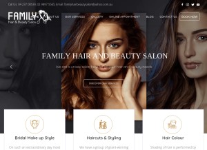 How familyhairandbeautysalon.com.au looks like on a tablet such as an iPad.