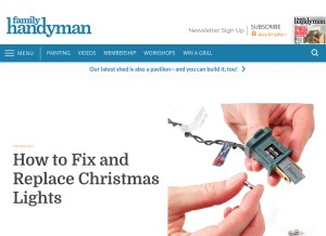 How familyhandyman.com looks like on a tablet such as an iPad.