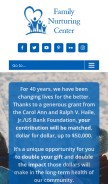 How familynurture.org looks like on a mobile device such as an iPhone.