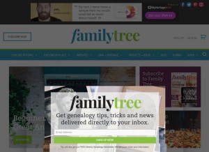 How familytreemagazine.com looks like on a tablet such as an iPad.