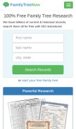 How familytreenow.com looks like on a mobile device such as an iPhone.