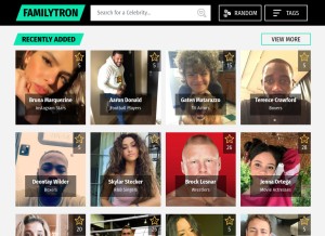 How familytron.com looks like on a tablet such as an iPad.