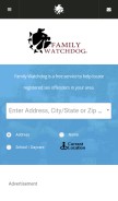 How familywatchdog.us looks like on a mobile device such as an iPhone.
