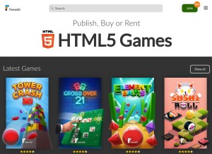 How famobi.com looks like on a tablet such as an iPad.