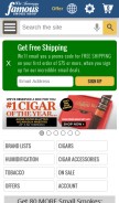 How famous-smoke.com looks like on a mobile device such as an iPhone.
