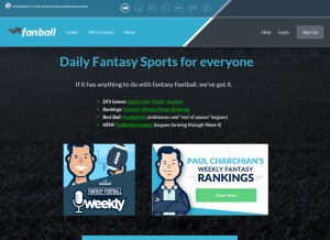 How fanball.com looks like on a tablet such as an iPad.