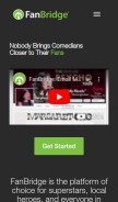 How fanbridge.com looks like on a mobile device such as an iPhone.