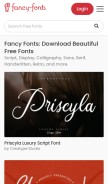 How fancy-fonts.com looks like on a mobile device such as an iPhone.
