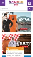 How fancydress.com looks like on a mobile device such as an iPhone.
