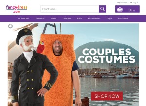 How fancydress.com looks like on a tablet such as an iPad.