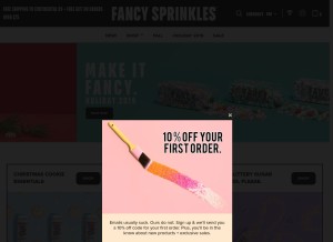 How fancysprinkles.com looks like on a tablet such as an iPad.