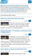 How fanical.com looks like on a mobile device such as an iPhone.