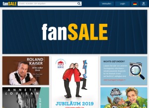 How fansale.ch looks like on a tablet such as an iPad.