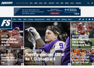 How fansided.com looks like on a tablet such as an iPad.