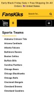 How fanskiks.com looks like on a mobile device such as an iPhone.