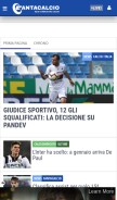 How fantacalcio.it looks like on a mobile device such as an iPhone.