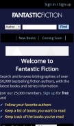 How fantasticfiction.com looks like on a mobile device such as an iPhone.