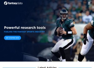 How fantasydata.com looks like on a tablet such as an iPad.