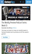 How fantasyguru.com looks like on a mobile device such as an iPhone.