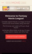 How fantasymovieleague.com looks like on a mobile device such as an iPhone.