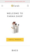 How farah.shop looks like on a mobile device such as an iPhone.