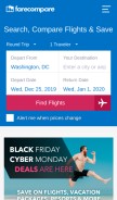 How farecompare.com looks like on a mobile device such as an iPhone.
