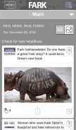 How fark.com looks like on a mobile device such as an iPhone.