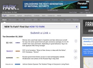 How fark.com looks like on a tablet such as an iPad.