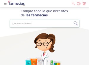 How farmacias.com looks like on a tablet such as an iPad.