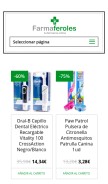 How farmaferoles.com looks like on a mobile device such as an iPhone.