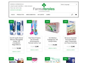 How farmaferoles.com looks like on a tablet such as an iPad.
