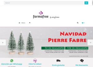 How farmafree.es looks like on a tablet such as an iPad.
