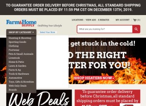 How farmandhomesupply.com looks like on a tablet such as an iPad.