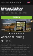 How farming-simulator.com looks like on a mobile device such as an iPhone.