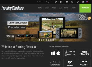 How farming-simulator.com looks like on a tablet such as an iPad.