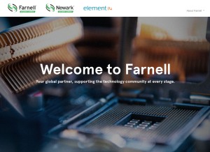 How farnell.com looks like on a tablet such as an iPad.