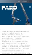 How faro.com looks like on a mobile device such as an iPhone.
