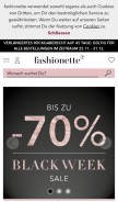 How fashionette.de looks like on a mobile device such as an iPhone.