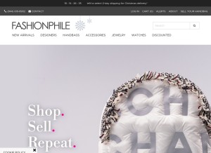How fashionphile.com looks like on a tablet such as an iPad.